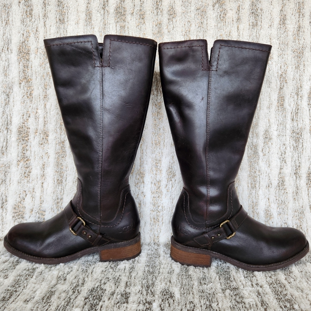 UGG Australia "Dahlen" Tall Riding Boot Chocolate Brown | Women's Size 7.5 - Picture 7 of 15
